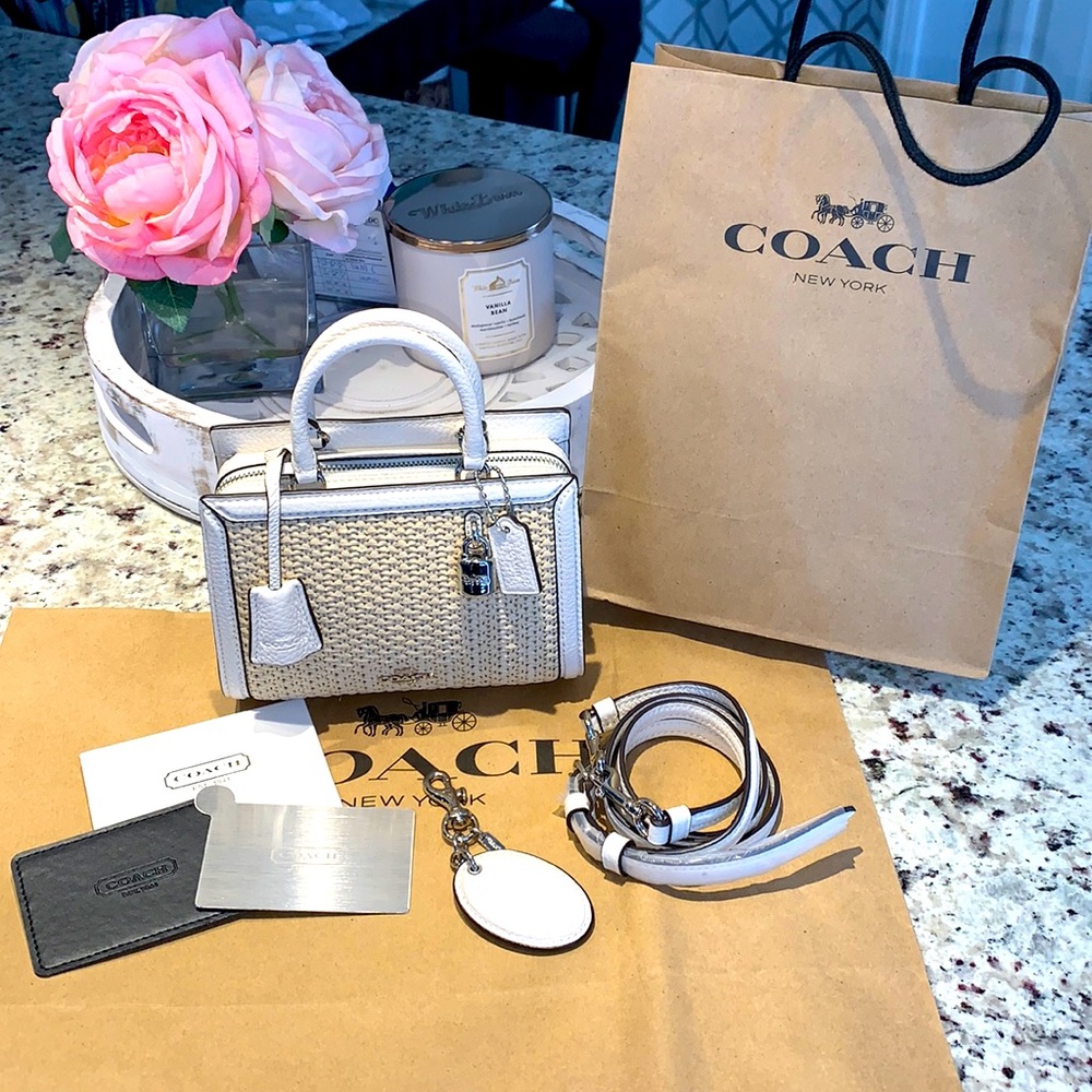 FLASH SALE Coach BUNDLE Zoe Rowan Mini Bag  W/ Coach Mirror, Keychain, Crossbody